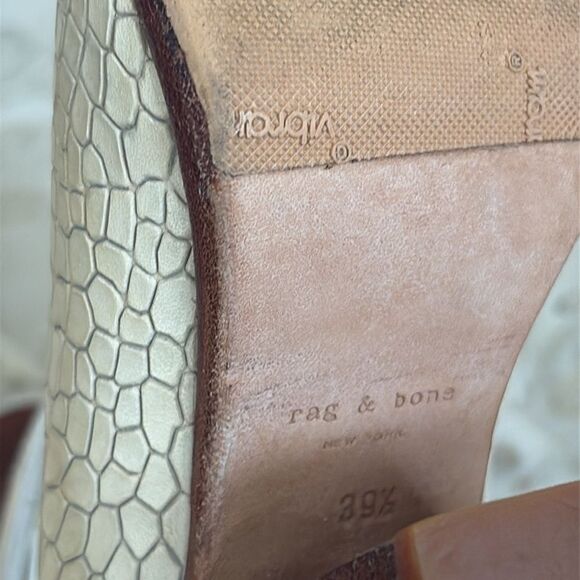 Rag & Bone Harlow Croc Embossed Leather Wrap Block Heel Ankle Boots - Picture 10 of 12